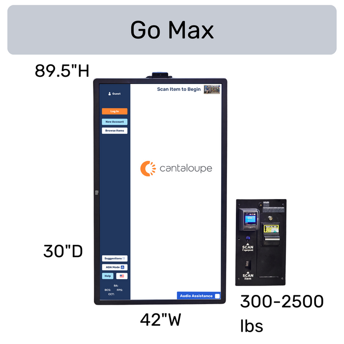 Go Max kiosk dimensions